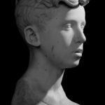 Giuseppe Mozzanica, Testa di fanciullo, 1924, originale in gesso, 15 x 32 x 20 cm, Gipsoteca - Fondazione Giuseppe Mozzanica.