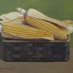 Giuseppe Mozzanica, Pannocchie, 1974, olio su masonite, 40 x 30 cm, Pinacoteca - Fondazione Giuseppe Mozzanica.